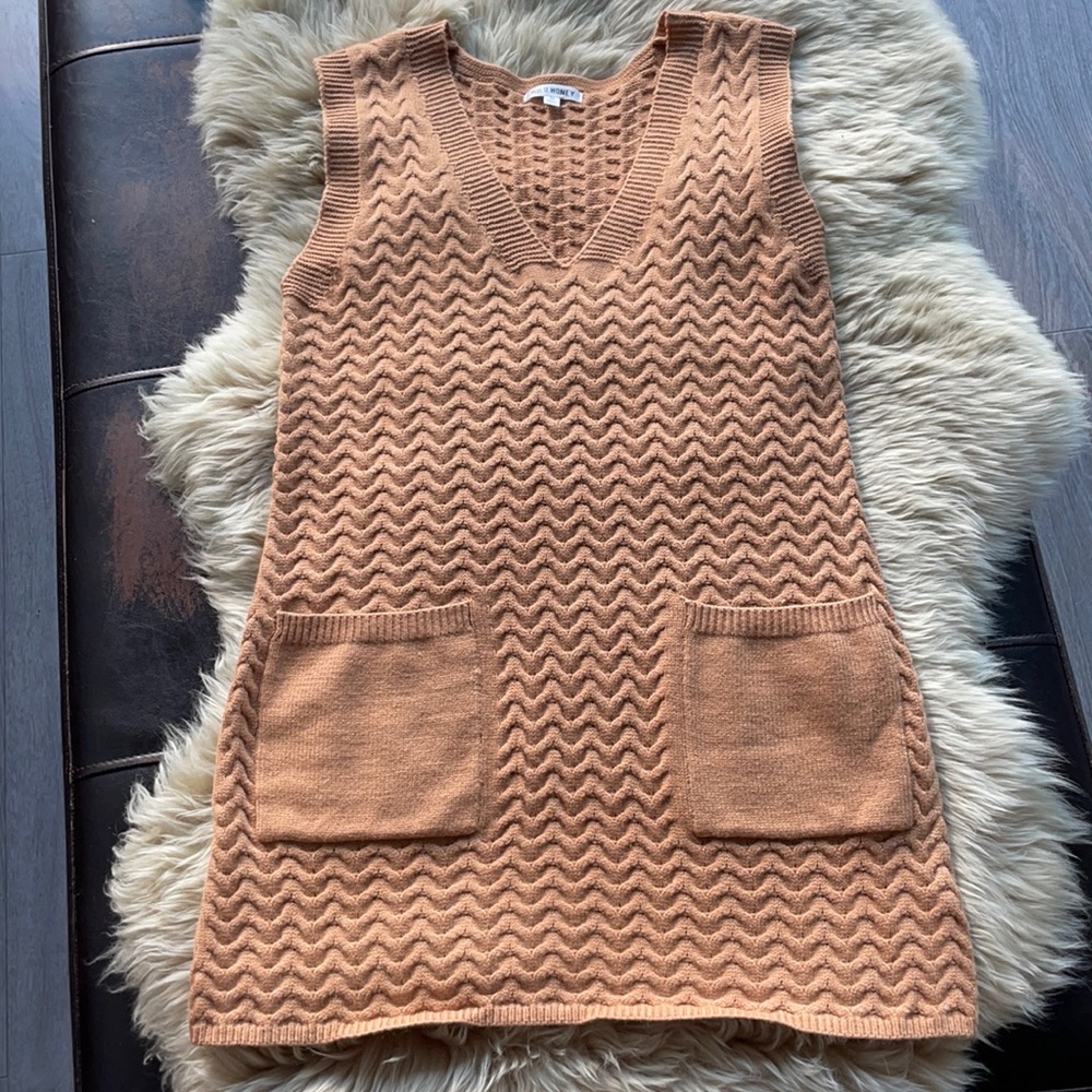 Tan Sweater Dress, Size M, Wild Honey
